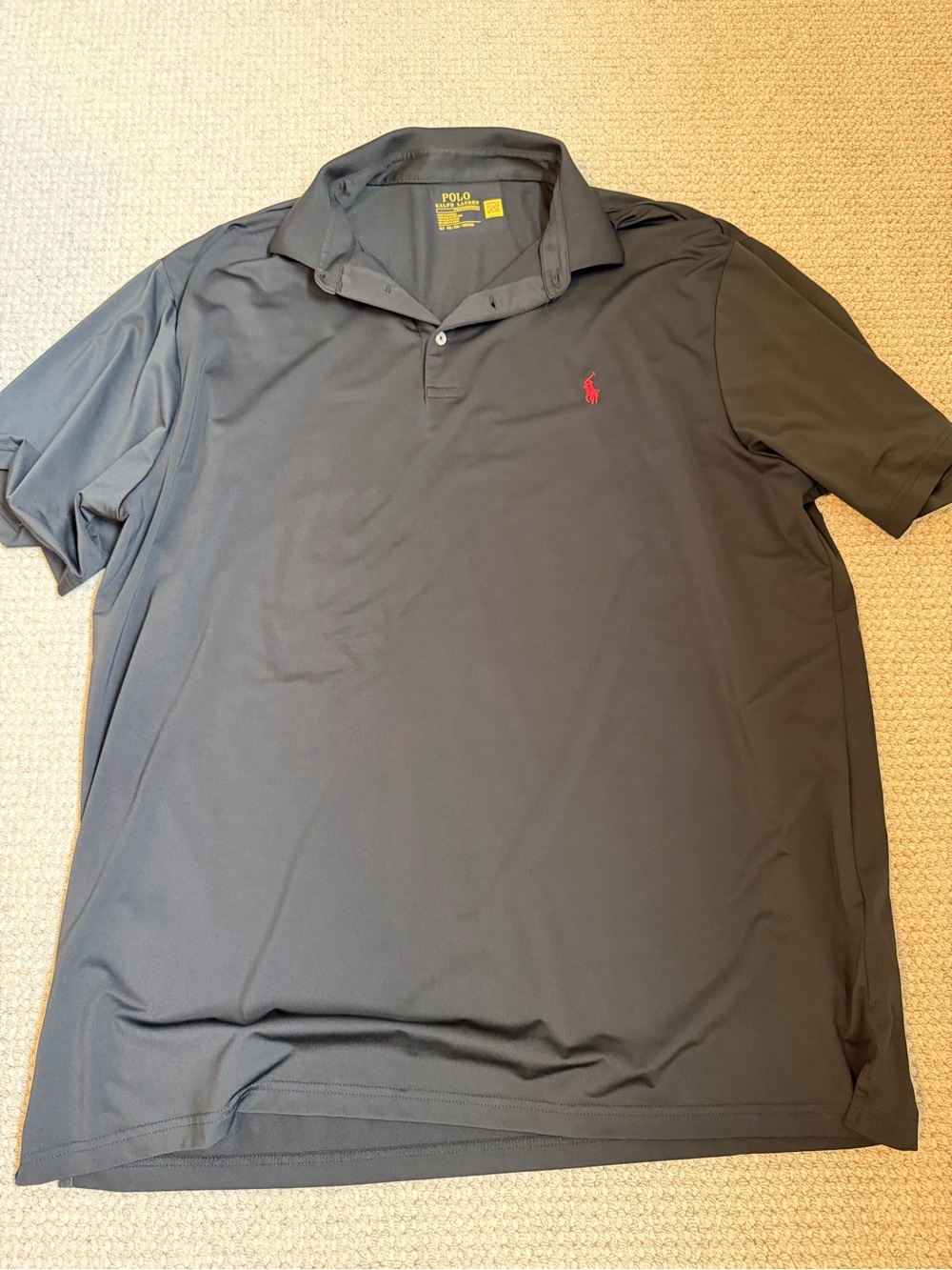 Polo by Ralph Lauren Men's Short-Sleeve Polo - Charcoal with Red Logo